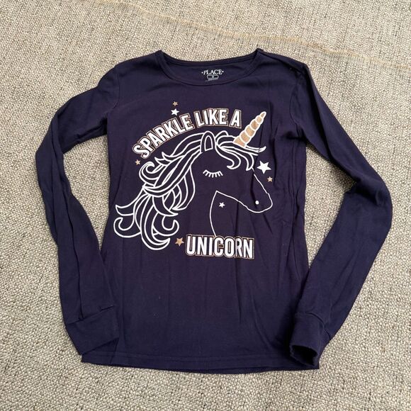 Childrens Place Girls Sparkle Like a Unicorn Long Sleeve Pajama Set Size 12 - Picture 2 of 9